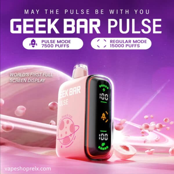GEEK BAR PULSE 小火箭15000Puffs 一次性電子煙｜可充電LED顯示拋棄式霧化棒多模式調節