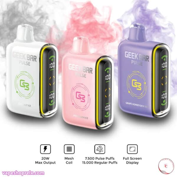 GEEK BAR PULSE 小火箭15000Puffs 一次性電子煙｜可充電LED顯示拋棄式霧化棒多模式調節