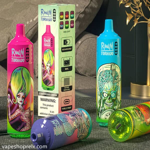 RandM Tornado 9000 Puffs FUMOT  歐美爆款一次性電子煙/可充電拋棄式霧化棒